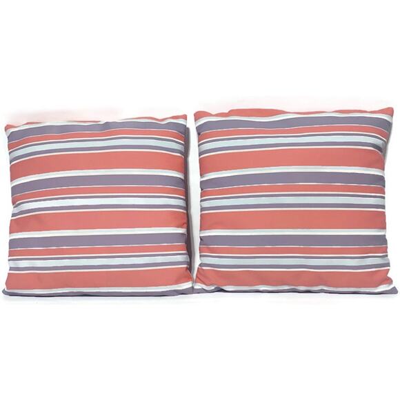 Accent Throw Pillows Orange Purple Blue 14" x 14" Set of 2 Indoor Outdoor - Picture 5 of 5
